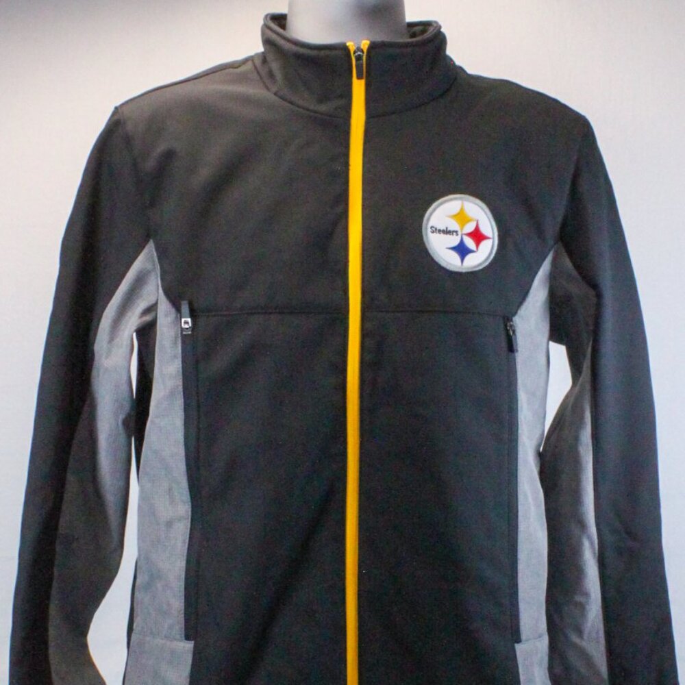Pittsburgh Steelers Full-Zip Fleece Lined Warm Up Jacket Adult Size Small
